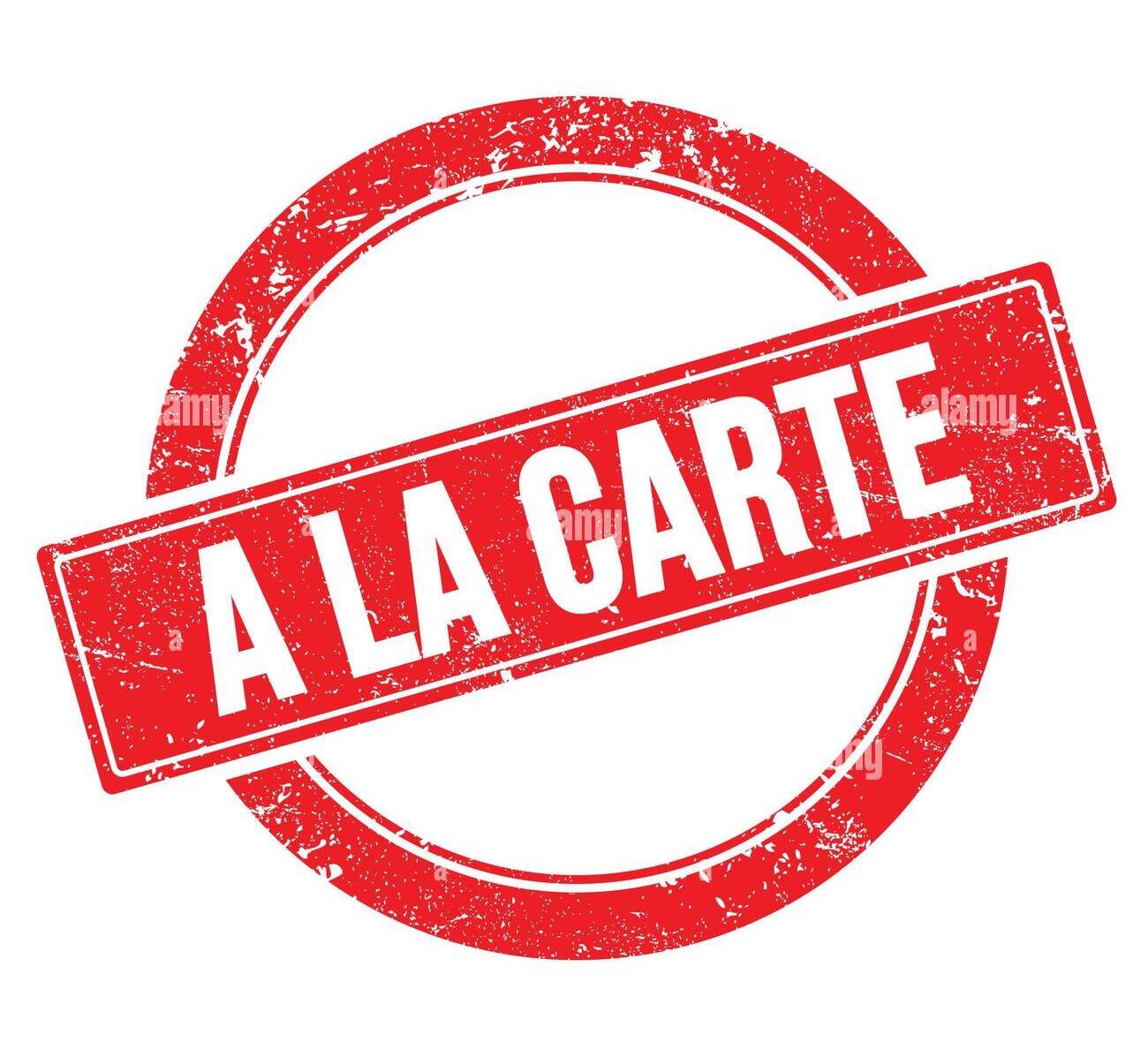À La Carte Menu